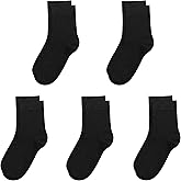 SERISIMPLE Kids Viscose Bamboo School Socks Soft flate Seam Color Anti Odor Thin Breathable Stretch Cuffs Girls Boy 5 Pairs