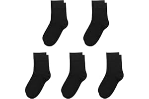 SERISIMPLE Kids Viscose Bamboo School Socks Soft flate Seam Color Anti Odor Thin Breathable Stretch Cuffs Girls Boy 5 Pairs