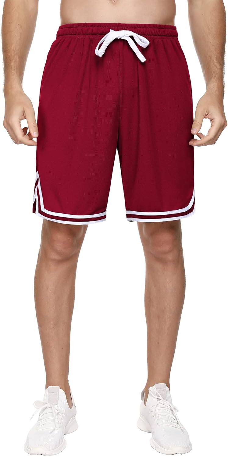 Basketball Shorts Herren - Lange Sport Shorts Mit Reißverschlusstasche