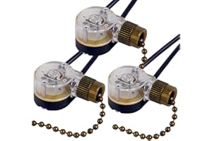 DAYONE Pull Chain Switch Zing Ear ZE-109 Ceiling Fan Switch Ceiling Fan Light Lamp Replacement 3 Pack Bronze