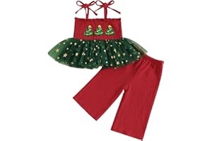 Kayotuas Toddler Girl Smocked Clothes Birthday Girl Outfit Spaghetti Strap Tank Top Dress Linen Pants Cute Cake Smash Outfits