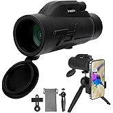 12x50 Monocular Telescope with Smartphone Holder & Tripod, High Power Monoculars with Zoom Focus for Adults, Compact Monocular with Bak4 Prism and Fmc Lens for Hiking Bird Watching Gifts for Men