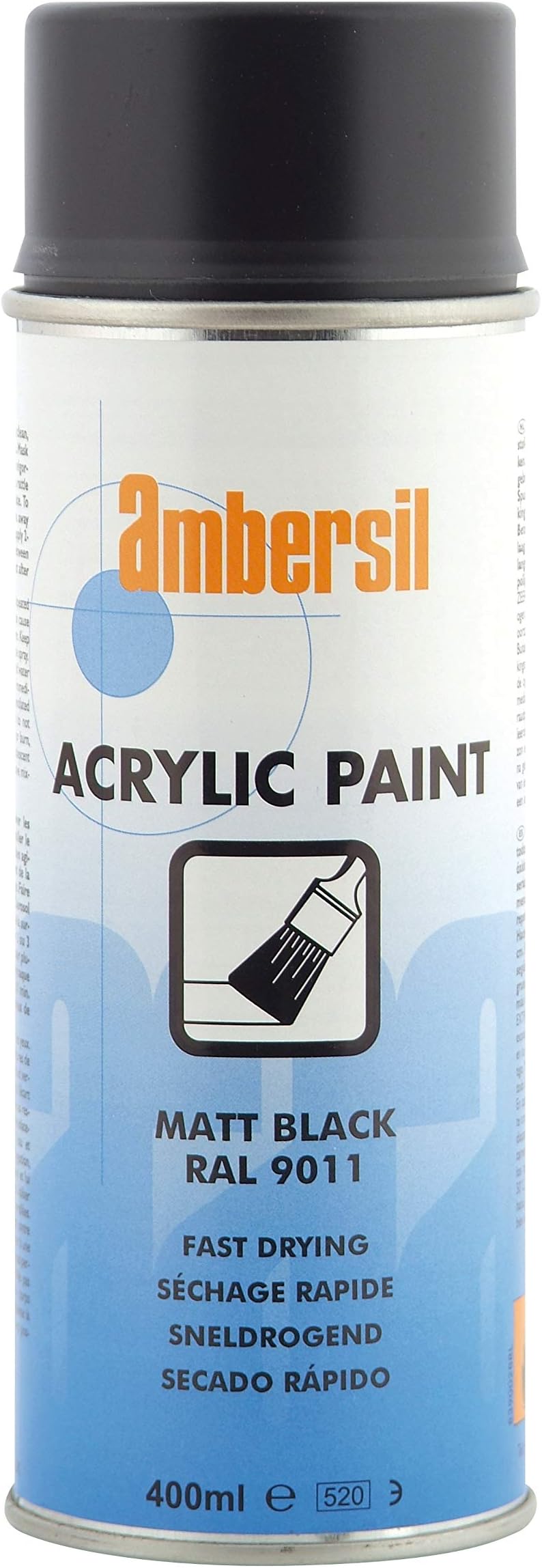 Ambersil 20180 Matt Black RAL 9011 Acrylic Paint 400Ml