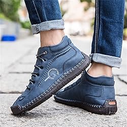 Dacomfy Men's Shoes Leather Work Boots Casual