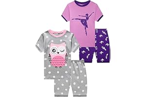 Family Feeling Giraffe Little Girls' Short Pajamas 100% Cotton Clothes
