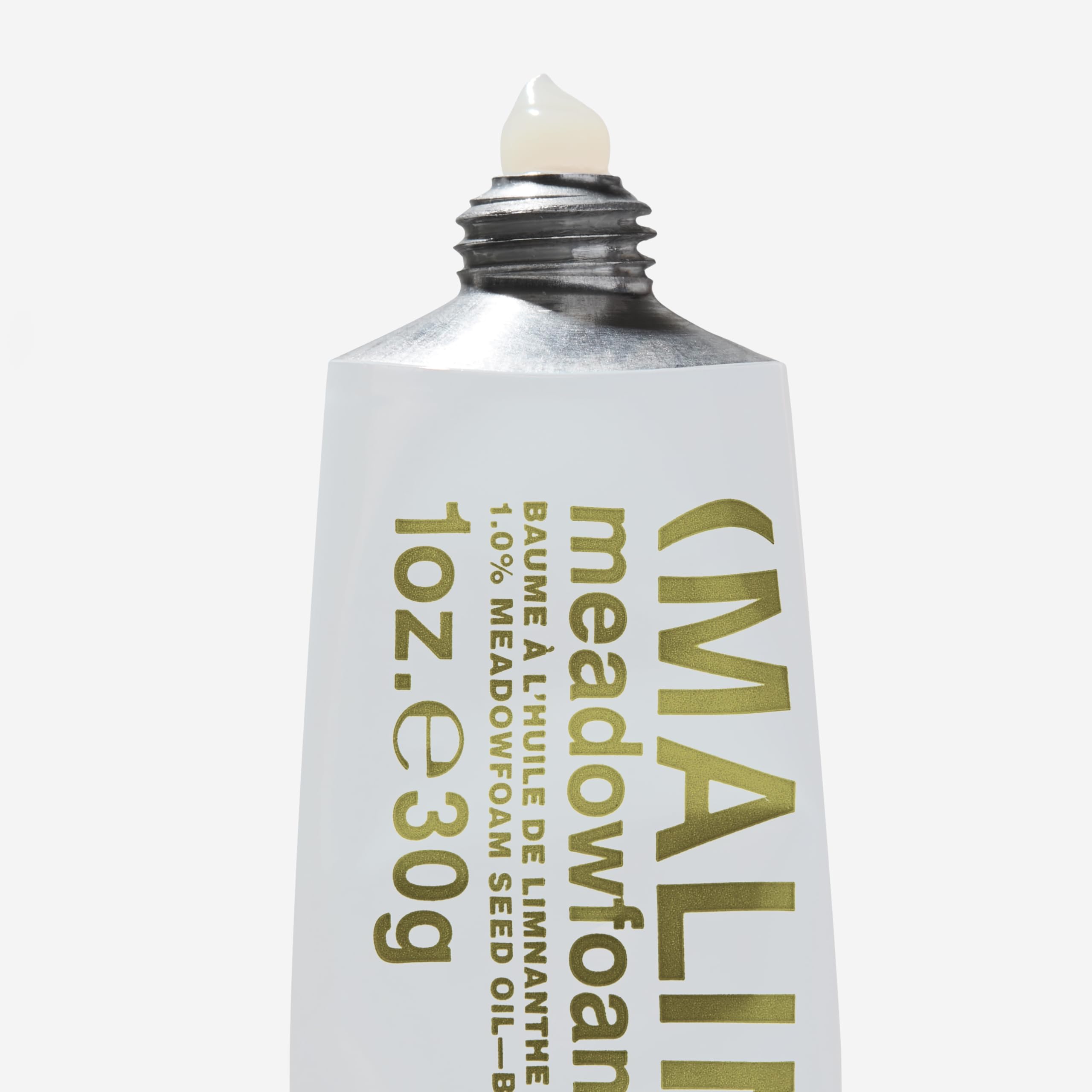 Malin + Goetz Meadowfoam Oil Balm—balancing, nourishing balm for all skin and hair types. Moisture protection, multi-purpose balm, antiaging skin, dry skin, chapped lips, cuticles,beard oil