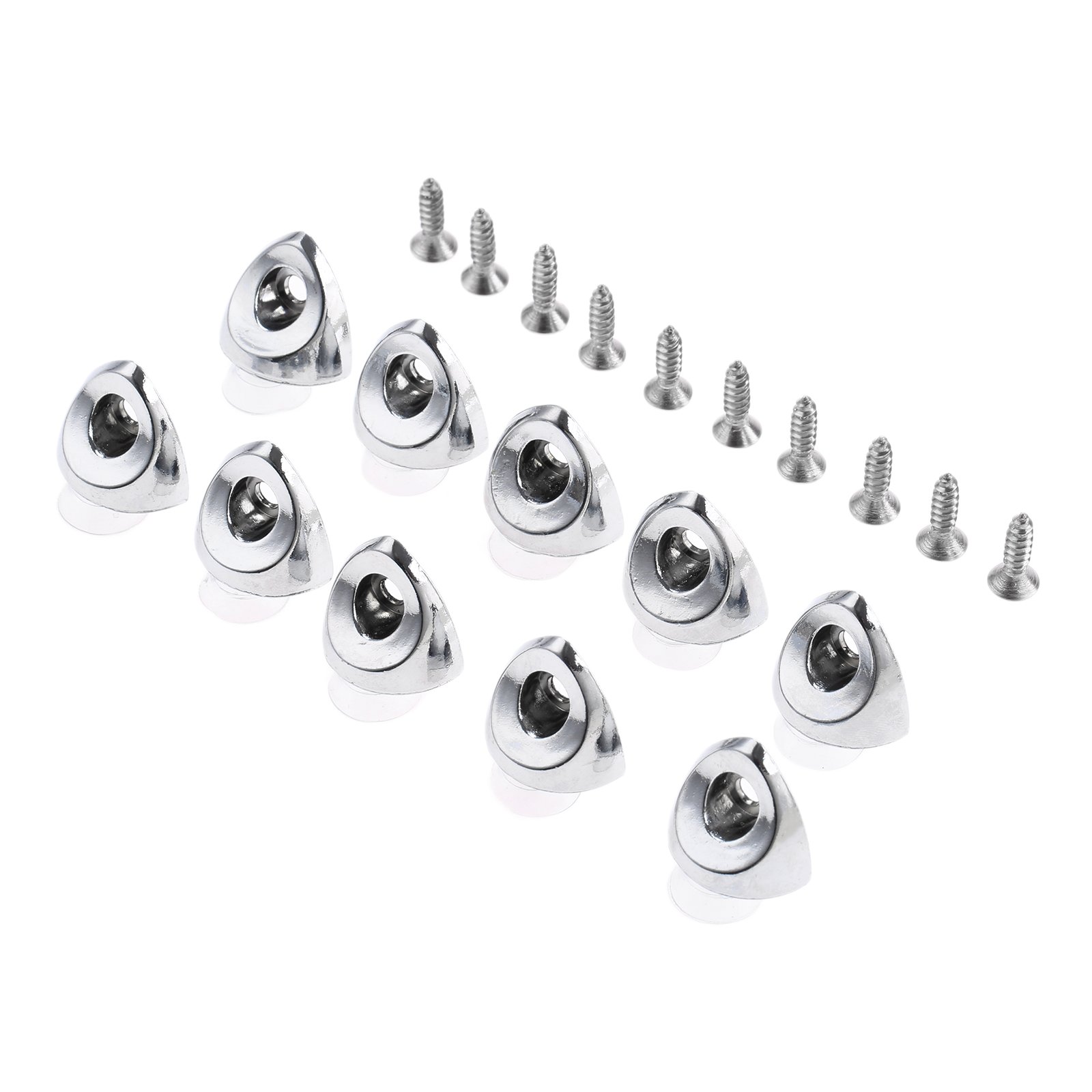 Mgoodoo 10pcs Glass Shelf Bracket Pegs with Suction Cup Wall Corner Round Shaped Holder Supporter Sucker with Screws 1#