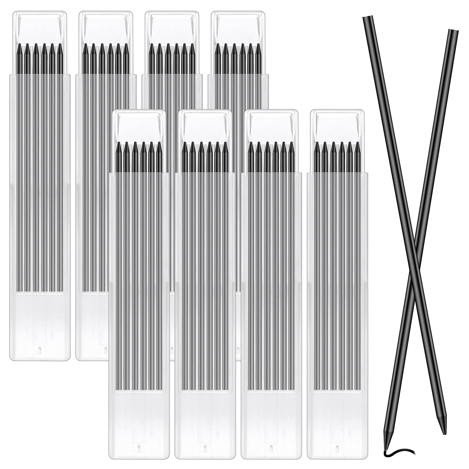 48Pcs Pencil Refills for Tracer/Pica Pencil, 2.8mm Solid Carpenters Pencil Refills Replacement, Deep Hole Marker, Waterproof Pencils Lead Refill for Woodwork Construction Building