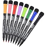 Browill Magnetic Dry Erase Markers, (8 pk) Dealkits Low Odor White Board Markers Whiteboard Markers with Erasers for Kids Tea