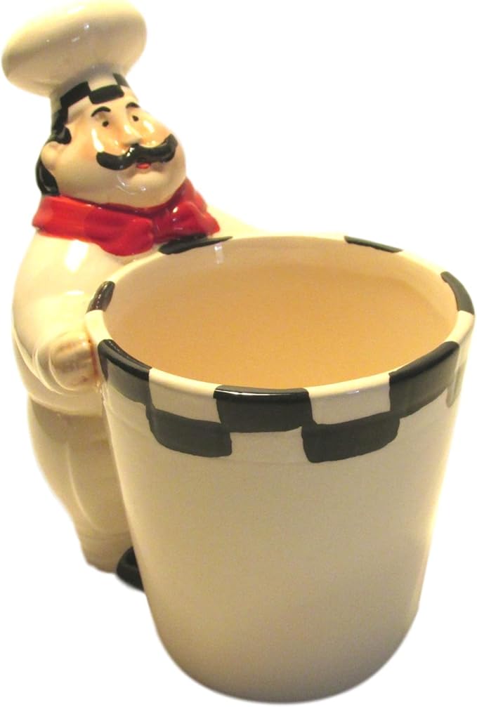 "Sophia Essential" Fat Chef Kitchen Utensil Holder Italian Bistro