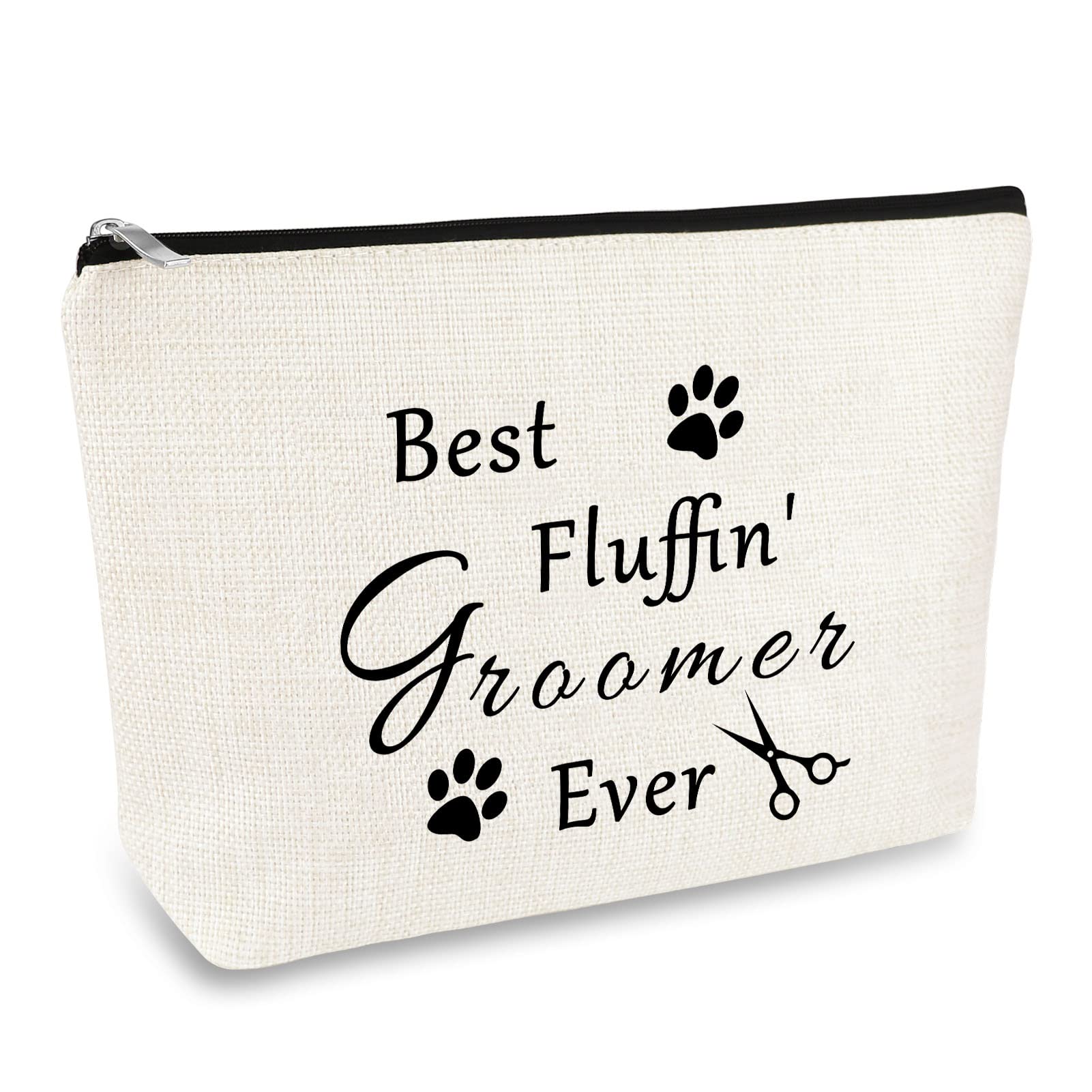 Dog Groomer Gift Makeup Bag Grooming Gifts Cosmetic Bag Pet Dogs Groom Stylist Gift Christmas Thanksgiving Day Birthday Gifts for Dog Groomer Hairdresser Travel Toiletry Pouch