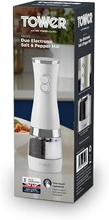 Tower T847004W Electric Duo Salt Pepper Mills Black White Battery Operated view 8