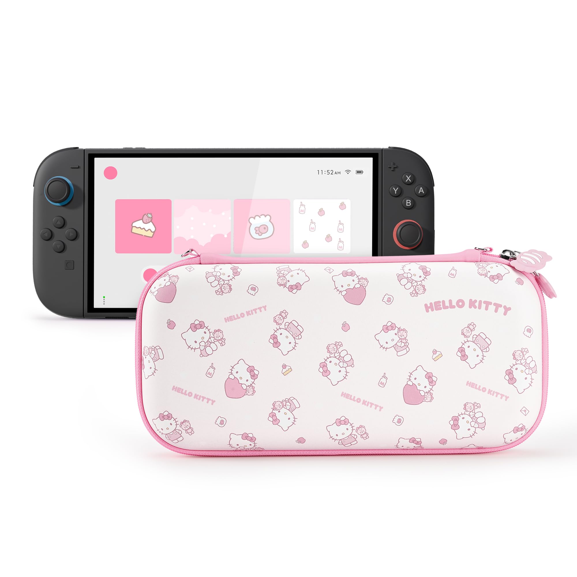Kuitmor Carrying Case Compatible with Switch 2 (2025) 7.9 Inch, Hard-Shell Slim Travel Case with 12 Game Card Slots for Switch 2 Console and Accessories, Candy Party - HLK