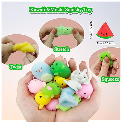 130Pcs Mochi Squishy Toys, Mini Kawaii Squishies Stress Relief
