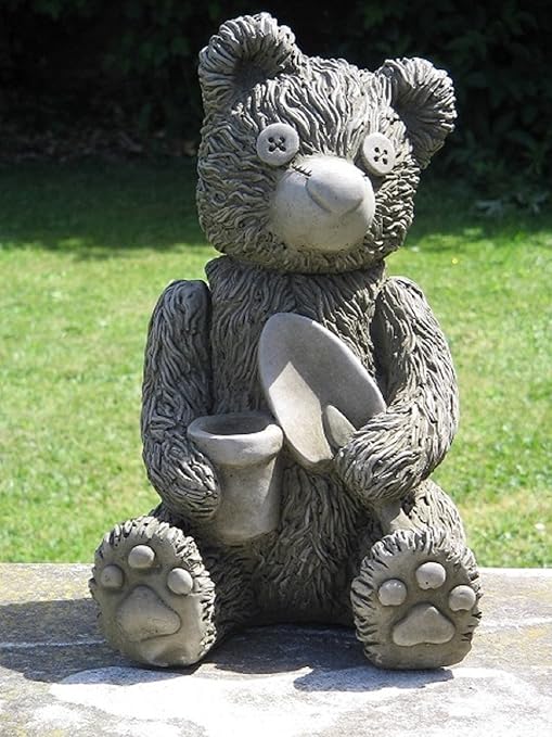 Dragonstone Gardener Teddy Bear Garden Statue Amazon.co.uk Garden