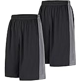 LukBerd Men's Long Athletic Shorts Basketball Gym Quick Dry Camo Shorts with Pockets