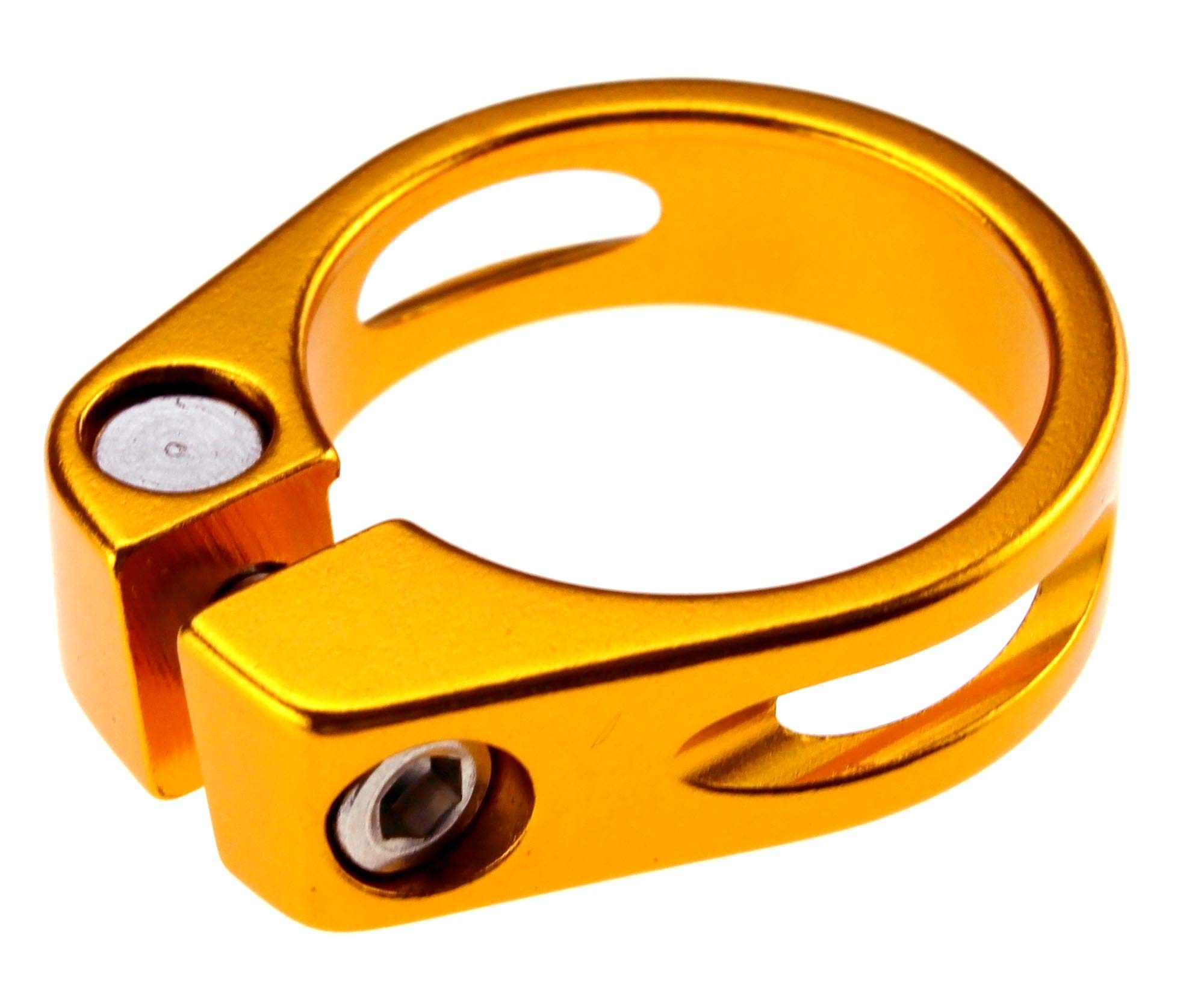 Be In Your Mind 34.9mm Quick Release Seatpost Clamp Saddle Seat Post Clamp for MTB Road Bike Aluminum Alloy Gold