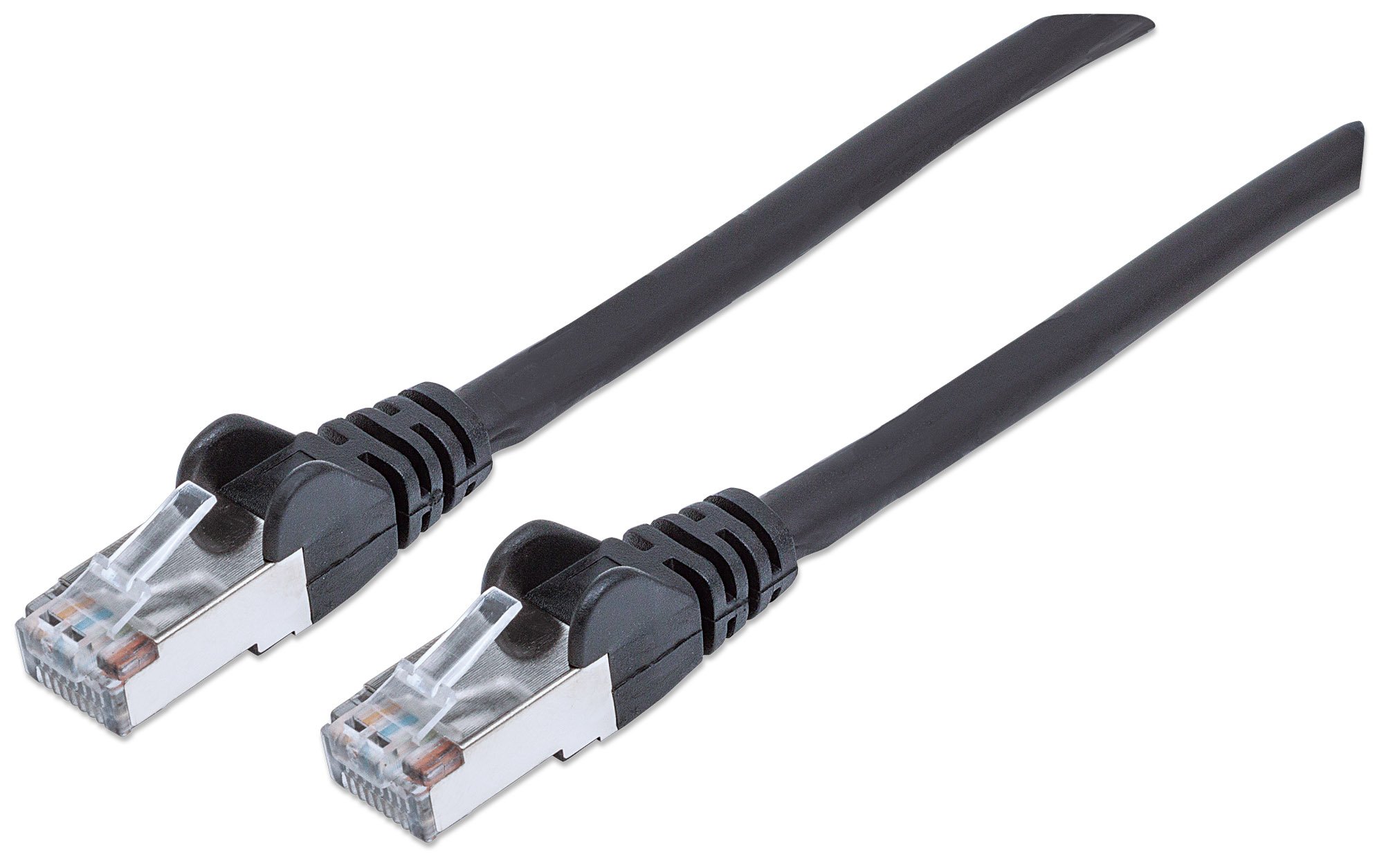 Intellinet Network Patch Cable, Cat7 Cable/Cat6A Plugs, 7.5m, Black, Copper, S/FTP, LSOH / LSZH, PVC, RJ45, Gold Plated Contacts, Snagless, Booted, Polybag