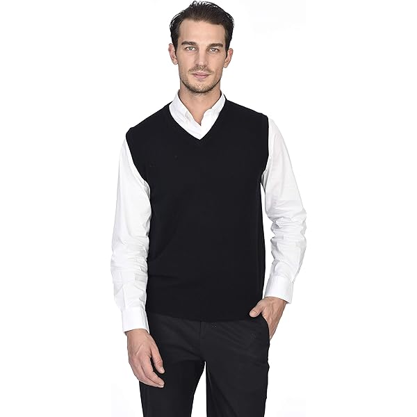 トップス NO MAINTENANCE / COTTON KNITTED VEST TopTie Men's 100% Cotton Knit Sweater Vest, V Neck Cable Pattern