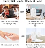 DAYTECH Personal Alarm Elderly Wireless Pager Vibration Caregiver Emergency view 3