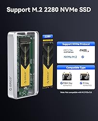 ORICO 80Gbps M.2 NVMe SSD Enclosure, Silent Fanless