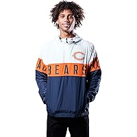 Ultra Game NFL Men's Quarter Zip Hoodie Windbreaker Jacket