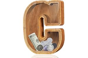 FAO THUOFYR Personalized Large Wooden Kids Letter Piggy Bank - Piggy Bank for Boys-Piggy Bank Girls,Piggy Bank,Piggy Bank for Kids Coin Bank Birthday Gift for Kids,Piggy Banks for Kids Adults Alphabet