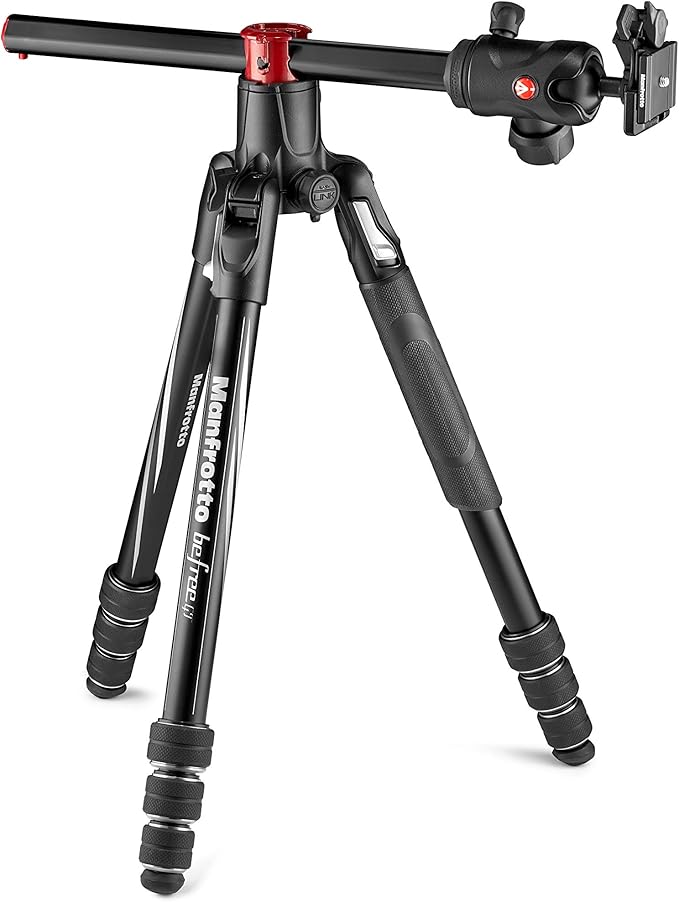 Manfrotto MKBFRC4-BH Kit Treppiede Befree In Carbonio Con Testa A Sfera E Borsa, 4 Sezioni, Nero/Antracite