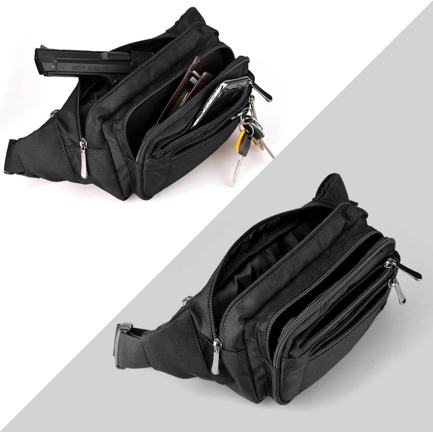 Fanny Pack for Men&Women with Water-Resistant Adjustable Strap Waist Pack Bags for Sports Workout Running Traveling Hiking Cycling Casual Carrying of All Phones: Sports & Outdoors