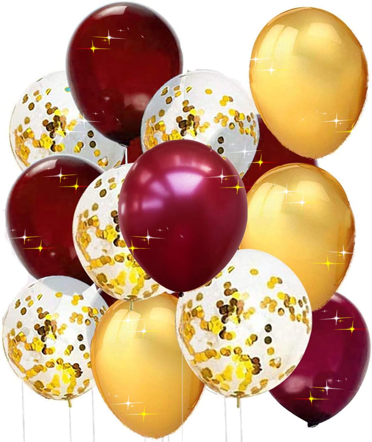 Photo 1 of Graduation Decorations Maroon Gold 2025/Burgundy Gold Graduation Decorations Burgundy Gold Balloons/Fall Balloons Fall Bridal Shower Burgundy Birthday Women/Wedding