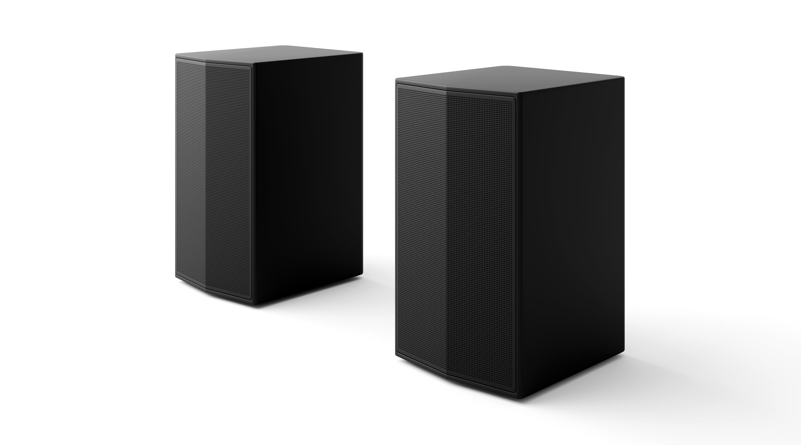 LG SPT8-S Rücklautsprecher-Set, Rücklautsprecher-Set für Soundbars, 100 W Leistung und 2,0 Kanäle, leistungsstarker und Surround-Sound, platzsparendes Design, Schwarz