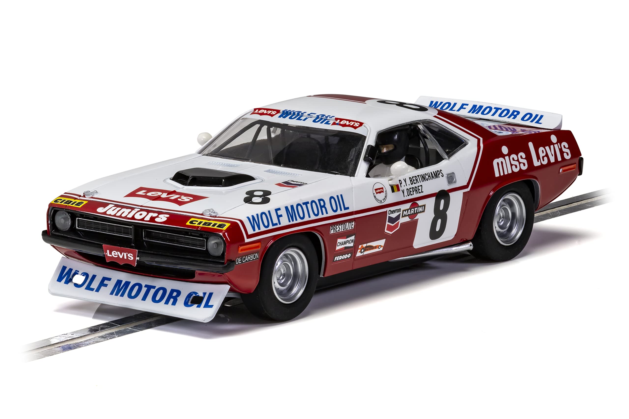 Scalextric C4247 Chrysler Hemicuda - Spa 24 Hours 1973 - Bertinchamps & Deprez, Red/White
