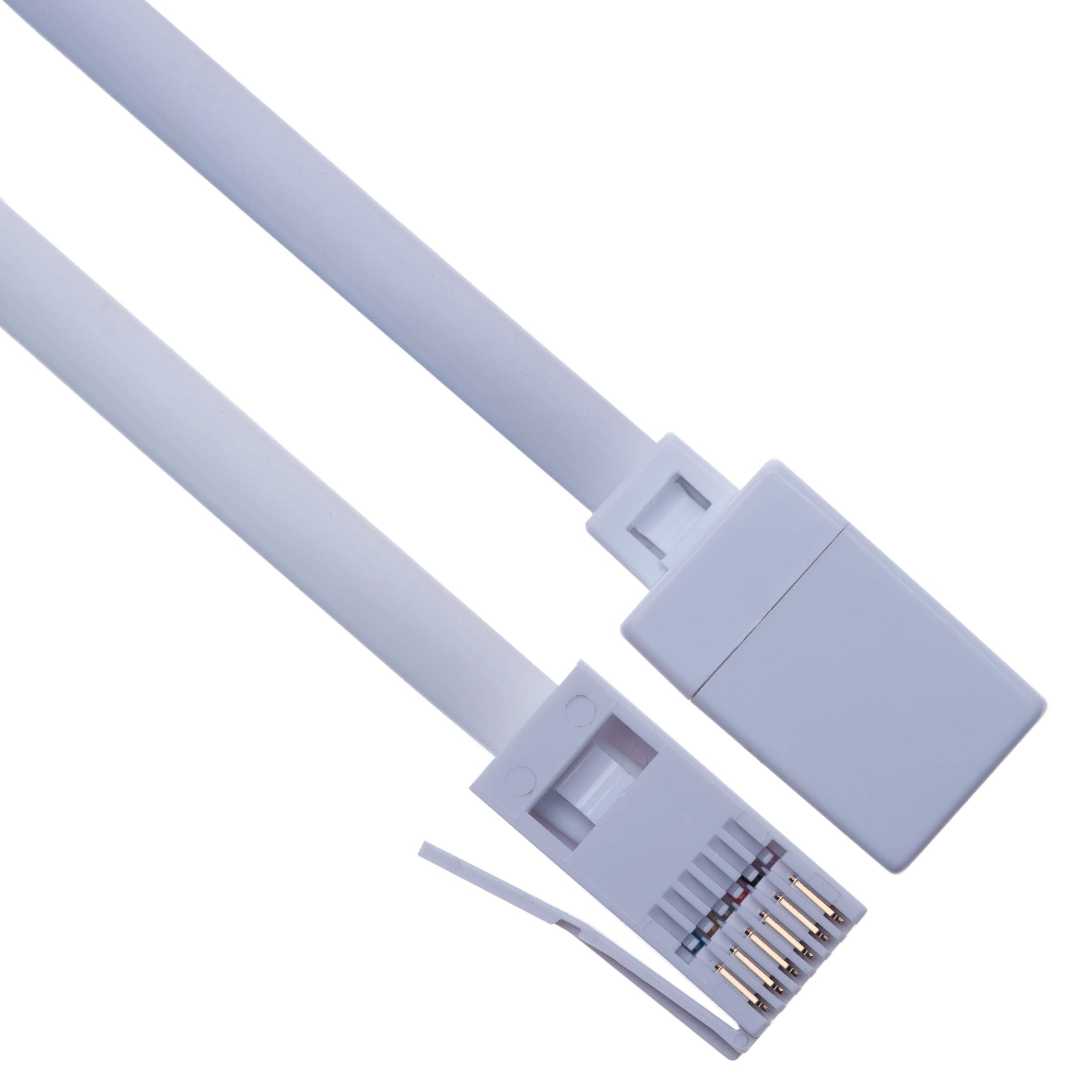 Keple BT Telephone Extension Cable 5m Lead Full 6 Wire Male Plug to Female Socket for Office & Home Broadband Cord Compatible with Telephone, Fax, Handset, Modem (White)