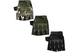 Boao 3 Pairs Christmas Kids Bike Gloves Gift Kids Half Finger Fingerless Workout Gloves Non-Slip Gel for Bike Motorcycle