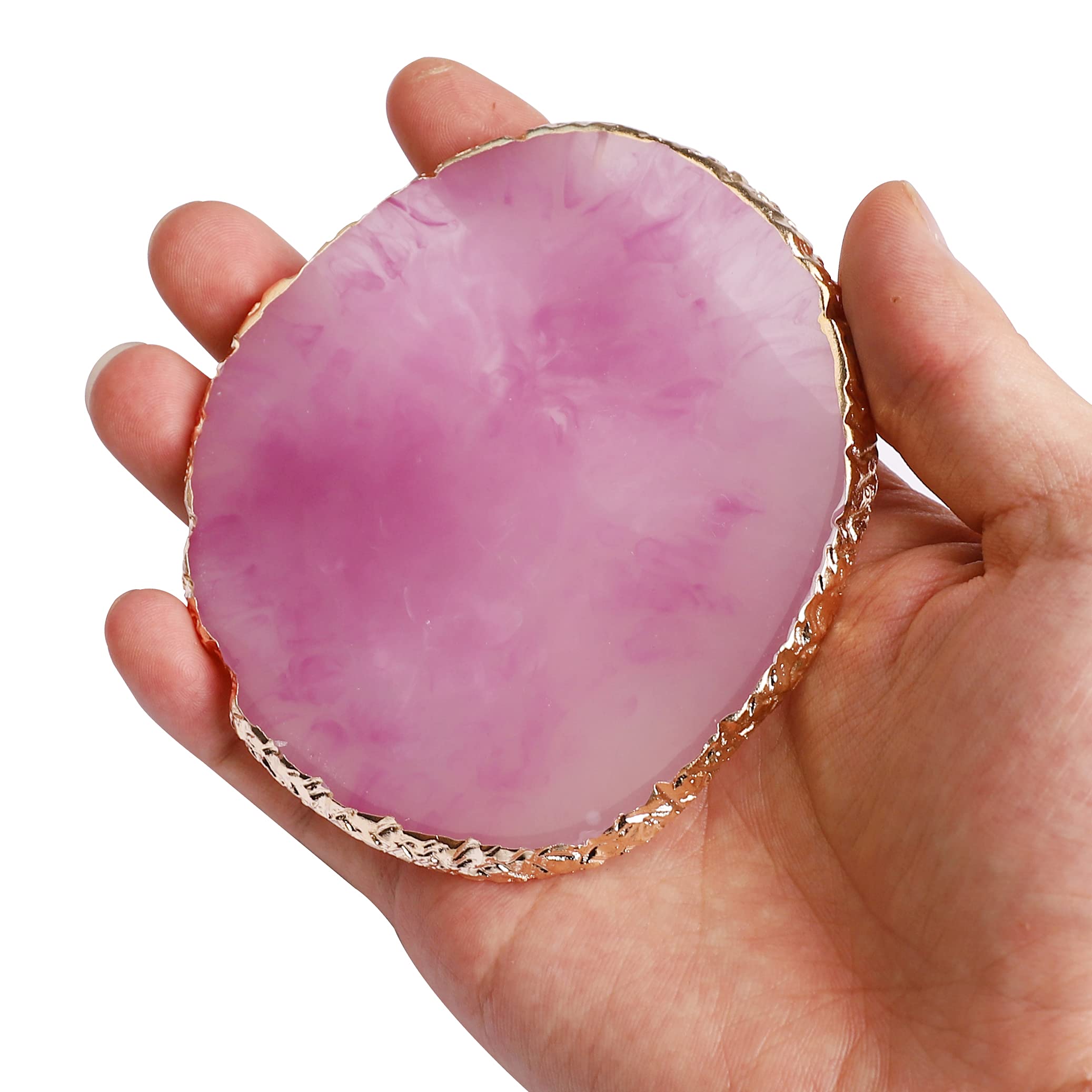 2 Pcs Resin Nail Art Palette, Nail Art Painting Palettes Gold Edge Nail Holder Nail Art Display Board - Image 3