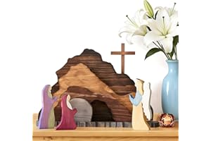 Gnodry The Empty Tomb Easter Scene, Christian Cross Decorations, Decorations Religious Jesus Tomb Easter Kit Display for The 