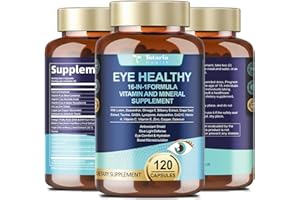 TOTARIA AREDS 2 Eye Vitamins and Mineral Bilberry Extract Omega-3, Eye Vitamin for Seniors Macular Health and Dry Eye, Eye Vitamins Lutein and Zeaxanthin Support Eye Strain & Hydration (120 Capsules)