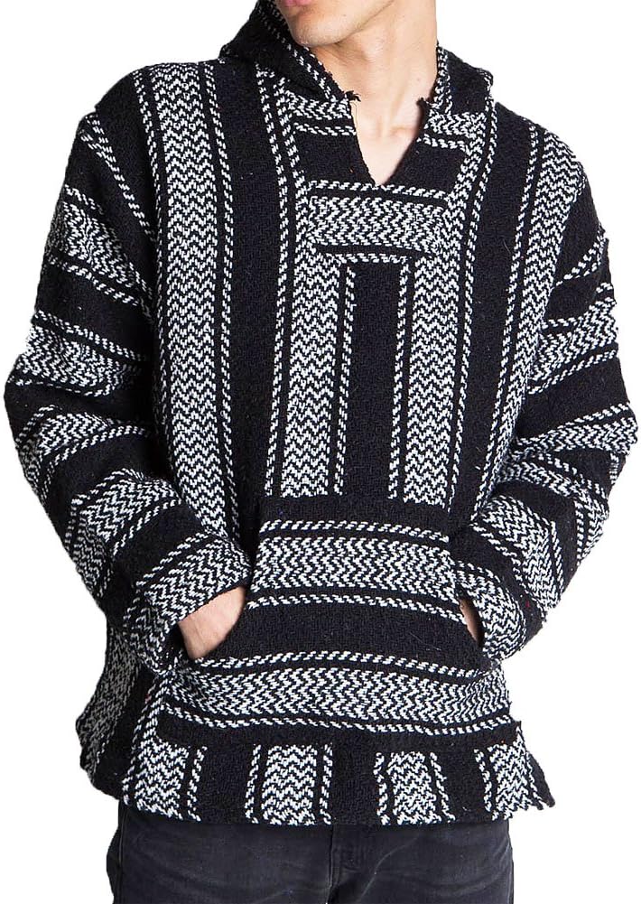 Baja Joe - Turquoise Stripe Woven Baja Hoodie