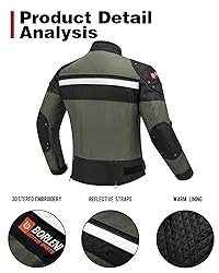 BORLENI Motorcycle Jacket Windproof Motorcycle Full
