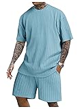 COZYEASE Men's 2 Piece Outfits Short Sleeve