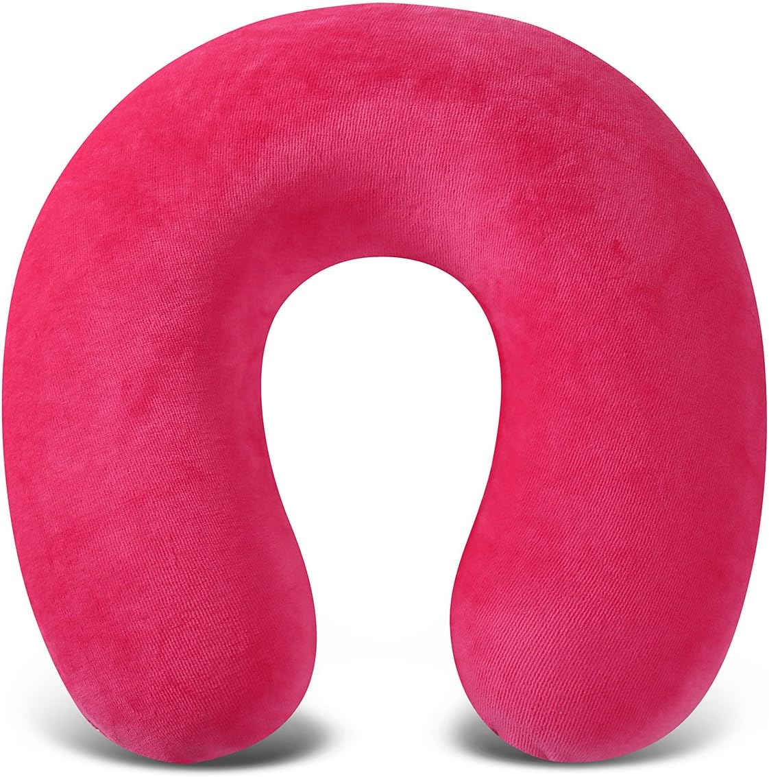 Memory Foam Travel Pillow, U Shaped Neck Pillow for Airplane, Train, Car, Napping, Reading (Hot Pink)