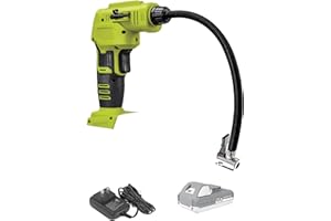 SUN JOE Auto Joe 24V-AJC1-LTE-P1 24-Volt IONMAX Cordless Portable Air Compressor Kit, w/ 2.0-Ah Battery, Charger, Storage Bag, and Nozzle Adapters, Green