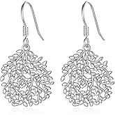 CUOKA MIRACLE Leaf Earrings S925 Sterling Silver Leaf Earrings for Women Dangle Drop Earring Jewelry Gifts for Women
