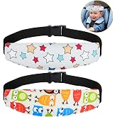 Baby Carseat Head Support,Car seat Straps Pillow Support Ban,Stroller Neck Relief Strap Headrest,Slumber Sling Sleep Positioner for Toddler Infants Child Children Kids(White Stars + Birds)