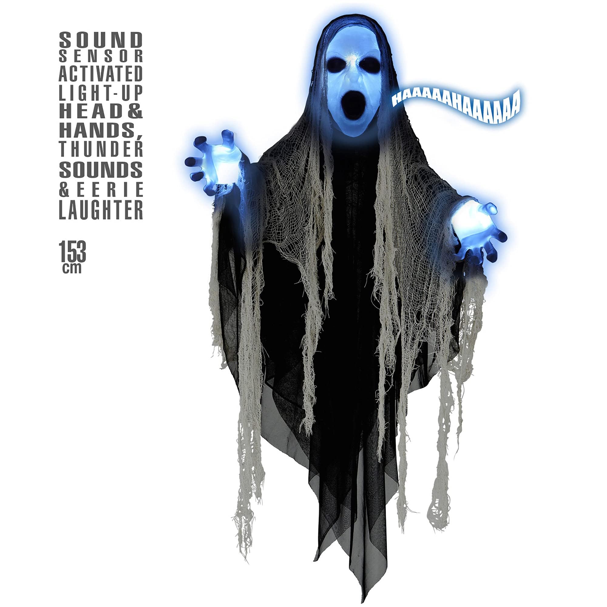 Widmann 01400 ? Ghost Mysterious with the Head Bright and Hands, The Sound Of Thunder And Laugh Naughty, Size Approximately 153 cm