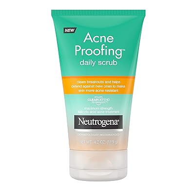 Neutrogena Acne Proofing Daily Facial Scrub with Salicylic Acid Acne Treatment, Exfoliating and Cleansing Face Wash, Oil-Free, 4.2 oz