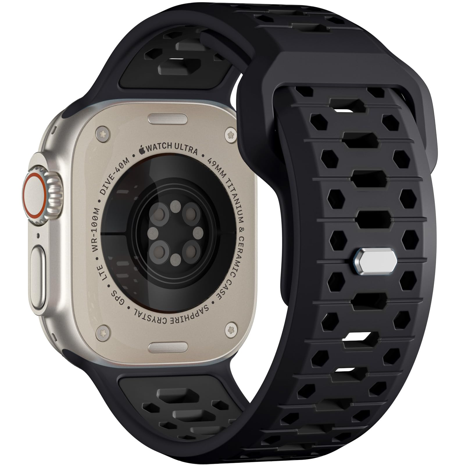 Photo 1 of Maledan Compatible with Apple Watch Bands for Men, 44mm 45mm 46mm 49mm 42mm, Breathable Sport Silicone Strap Compatible with Apple Watch Ultra 2 & Ultra Band iWatch Bands Series 10 9 8 7 6 5 4 3 SE