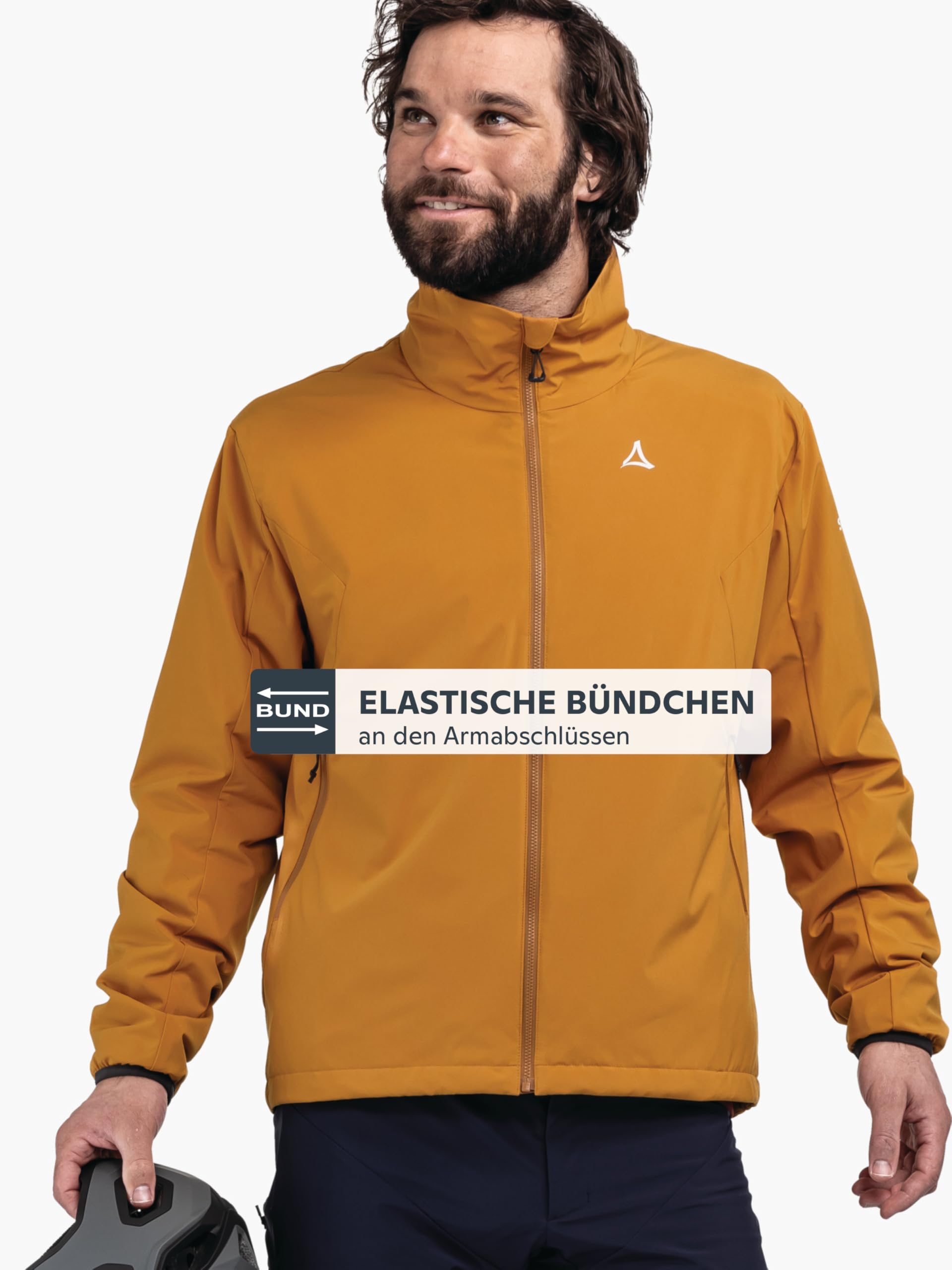 Schöffel Herren Ins Jacket Style Salza MNS, funktionale Fahrrad Regenjacke mit 4-Wege-Stretch, MTB Jacke mit vorgeformter Passform und Belüftungsöffnungen, chai, 50 4
