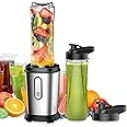 Electric Smoothie Blender, Powerful Small Blender with 2 Portable 20oz Tritan blender Bottles, BPA-Free Personal Blender with 4 Stainless Steel Blades, Mixer Smoothie Maker for Shakes and Smoothies