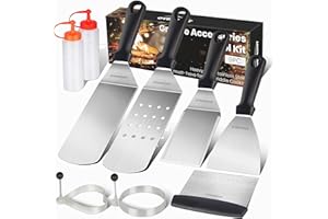 Overmont BBQ Grill Tool Sets , 9 PCS Stainless Steel Grill Accessories Professional Grill Utensils for Barbecue Camping Cooki